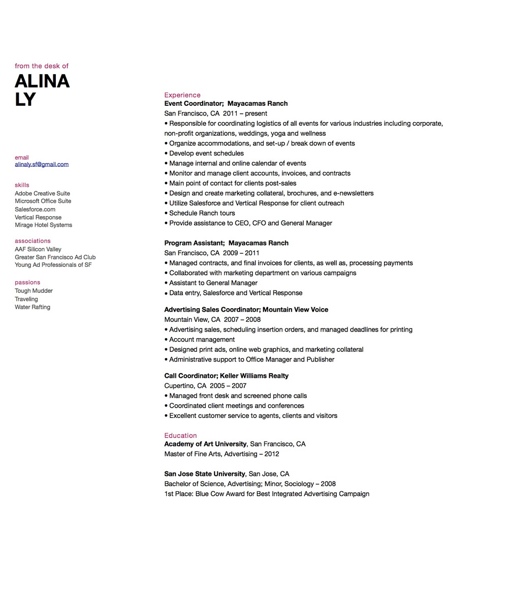 Alina Ly's Resume